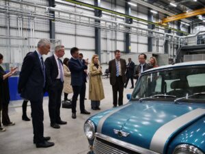 A group tour the technologies at the BEIC