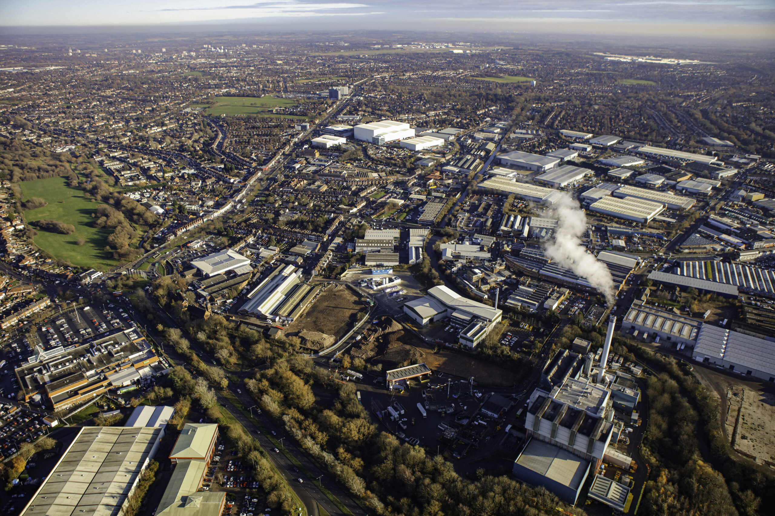 Ariel View of Tyseley Energy Park and wider region.